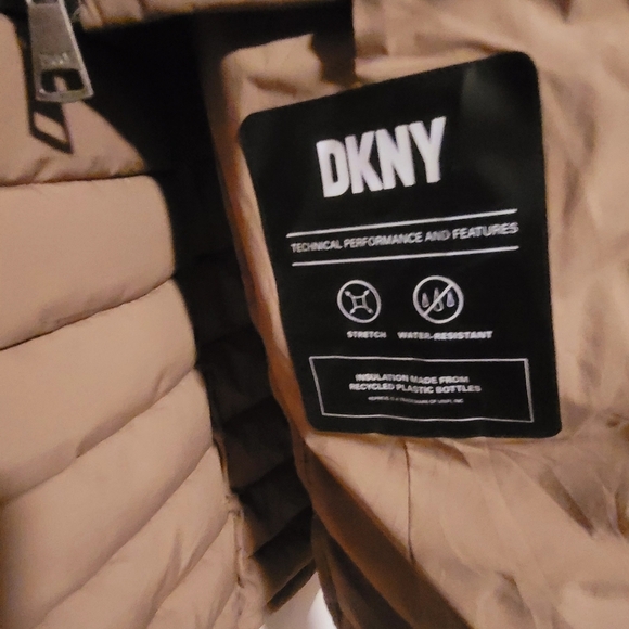 DKNY Women's Bib-Front Light-Weight Puffer Fleece Jacket size large, UK size 14 - Picture 4 of 10